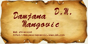 Damjana Mangović vizit kartica